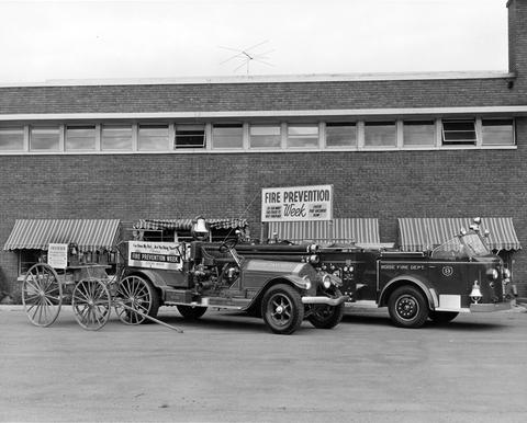 Three Generations of Fire Trucks