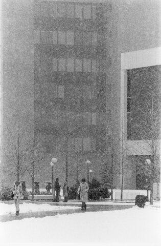 Campus scene in winter