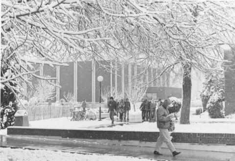 Campus scene in winter